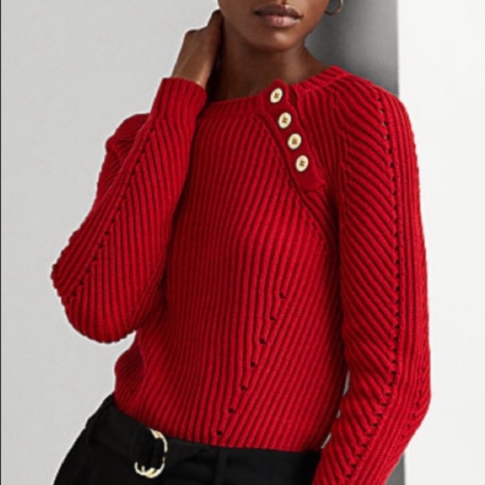 ❤️ NWT Ralph Lauren Ribbed Crewneck Sweater